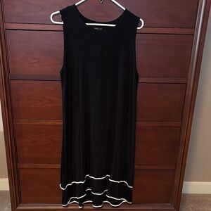 J. Jill Black Midi Dress with White Trim